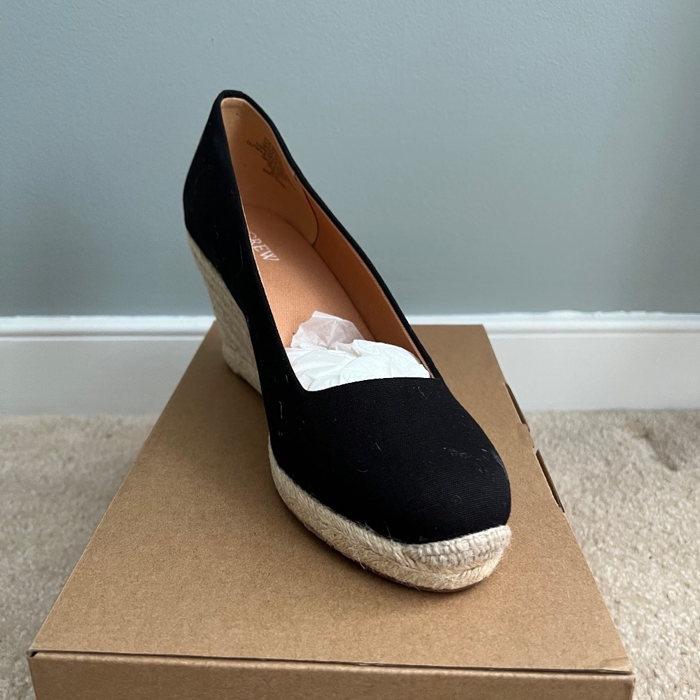 J.Crew Factory Canvas Wedges (Black)